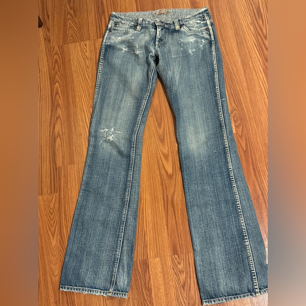 Spirit Vintage Women's Light Wash Blue Flared Jeans‎ Size 26 Slim Bootcut Y2k
